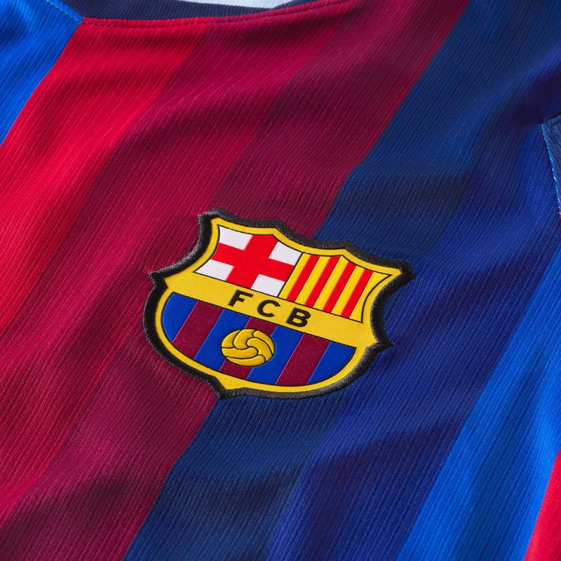 Men's long-sleeve football jersey Nike FC Barcelona Dri-Fit Stadium Home LS deep garnet/blue void/mineral yellow 3