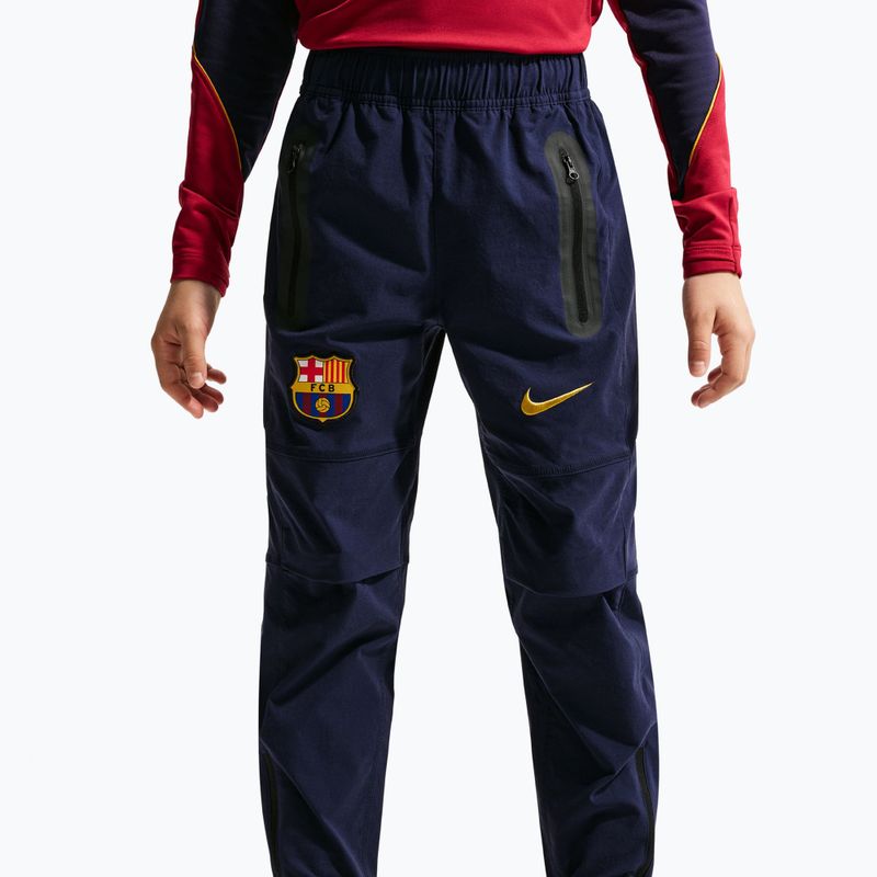 Children's football trousers Nike FC Barcelona Tech Woven blackened blue/black/mineral yellow 4