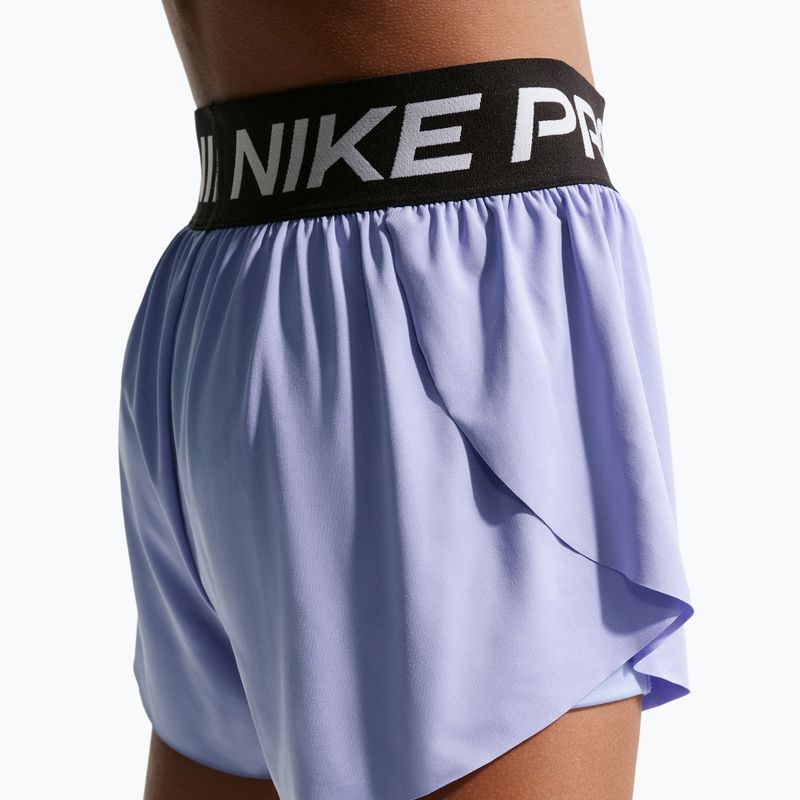 Children's shorts Nike Pro Dri-Fit 2in1 light thistle/black/white 5