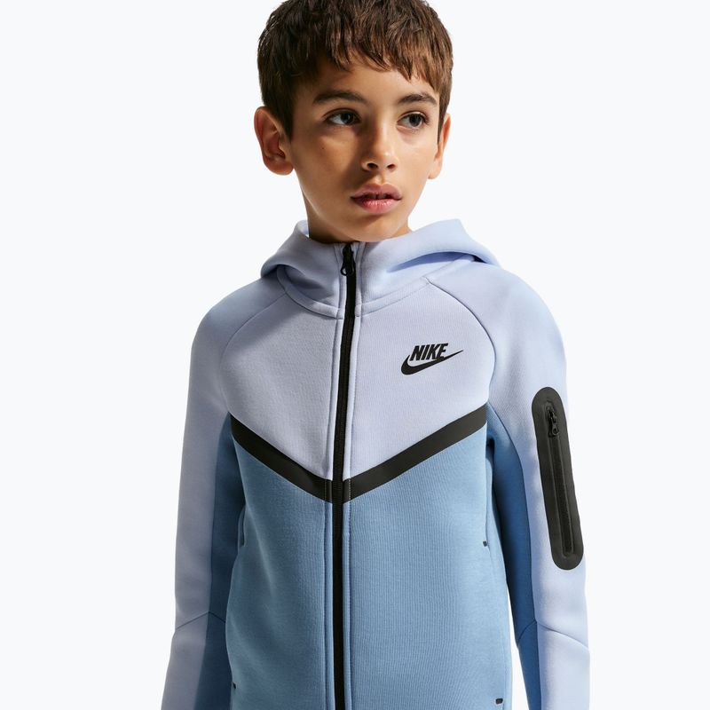 Children's sweatshirt Nike Sportswear Tech Fleece Full Zip hydrogen blue/work blue/black/black 4