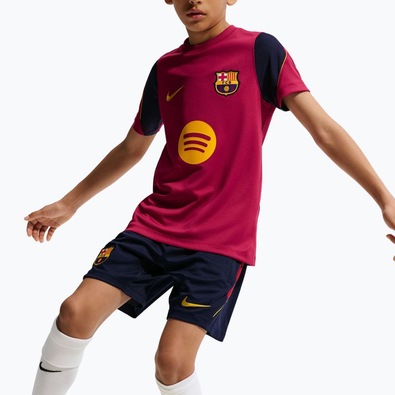 Children's football shorts Nike FC Barcelona Strike blackened blue/noble red/mineral yellow 3