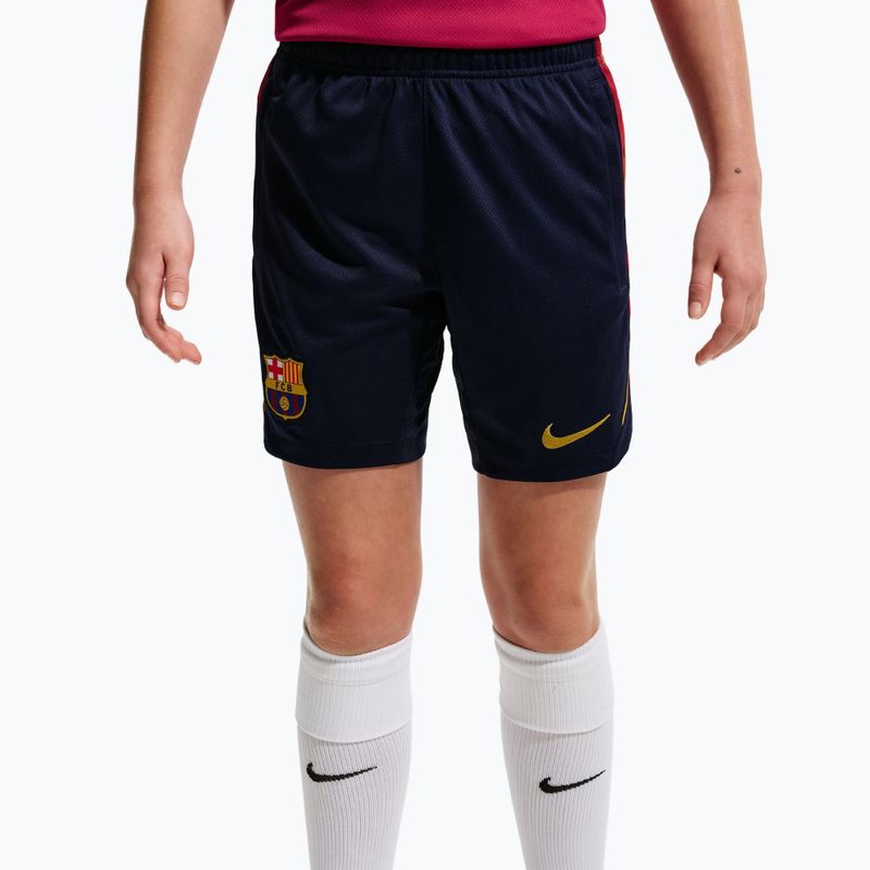 Children's football shorts Nike FC Barcelona Strike blackened blue/noble red/mineral yellow 6