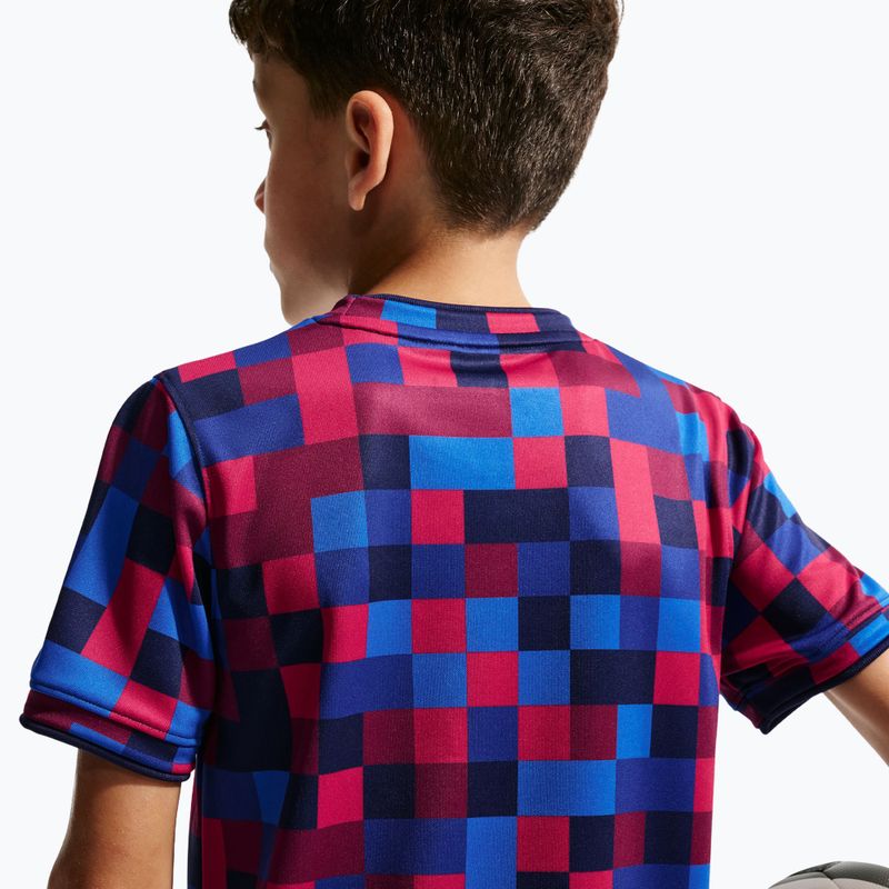 Children's football shirt Nike FC Barcelona Dri-Fit Pre-Match noble red/mineral yellow 7