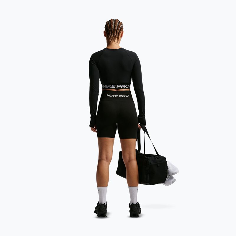 Women's training shorts Nike Pro Seamless High Waisted Biker 5" black/white 3