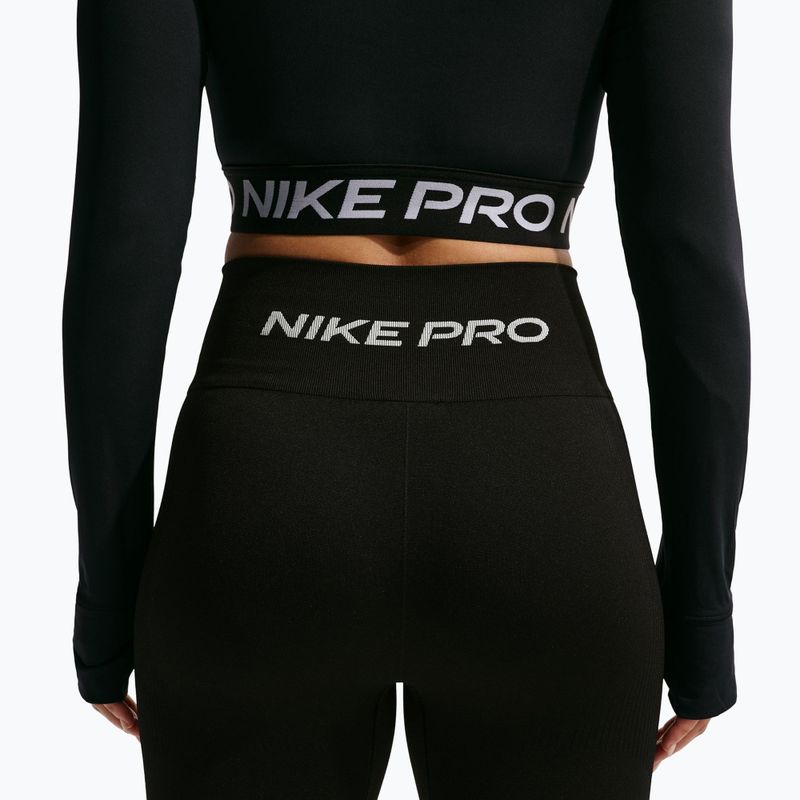 Women's training shorts Nike Pro Seamless High Waisted Biker 5" black/white 6