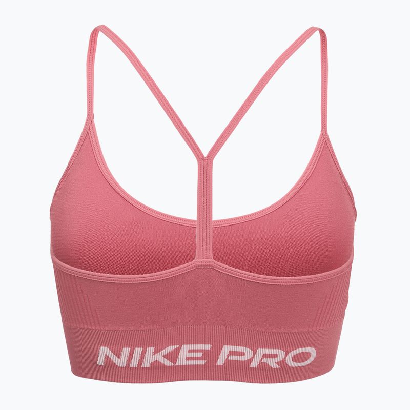 Training bra Nike Pro Seamless Light Support peony/white 2