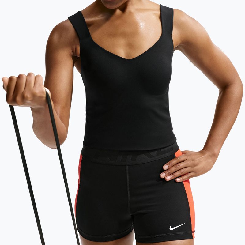 Women's training shirt Nike Pro Sculpt Medium Support Padded Tank black/white 6