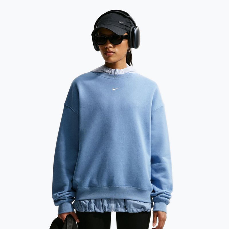 Women's sweatshirt Nike Studio Fleece Medium Weight work blue/sail