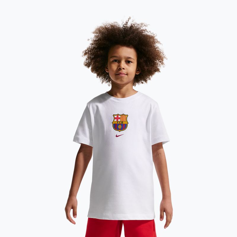 Children's T-shirt Nike FC Barcelona Soccer white