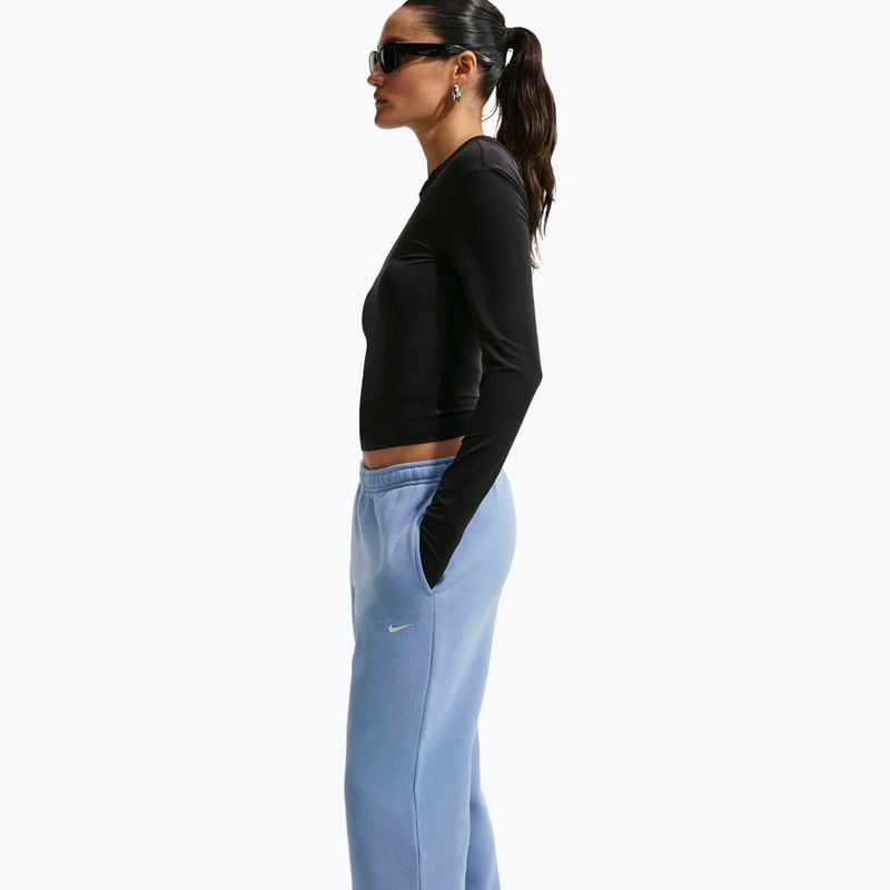 Women's trousers Nike Studio Fleece work blue/sail 4