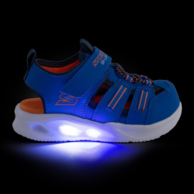 SKECHERS S-Lights Sola Glow blue/lime children's sandals 9