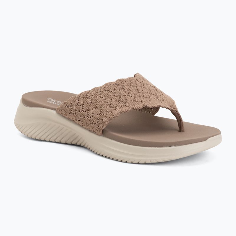 Women's slides SKECHERS Ultra Flex 3.0 Rhythm Waves brown