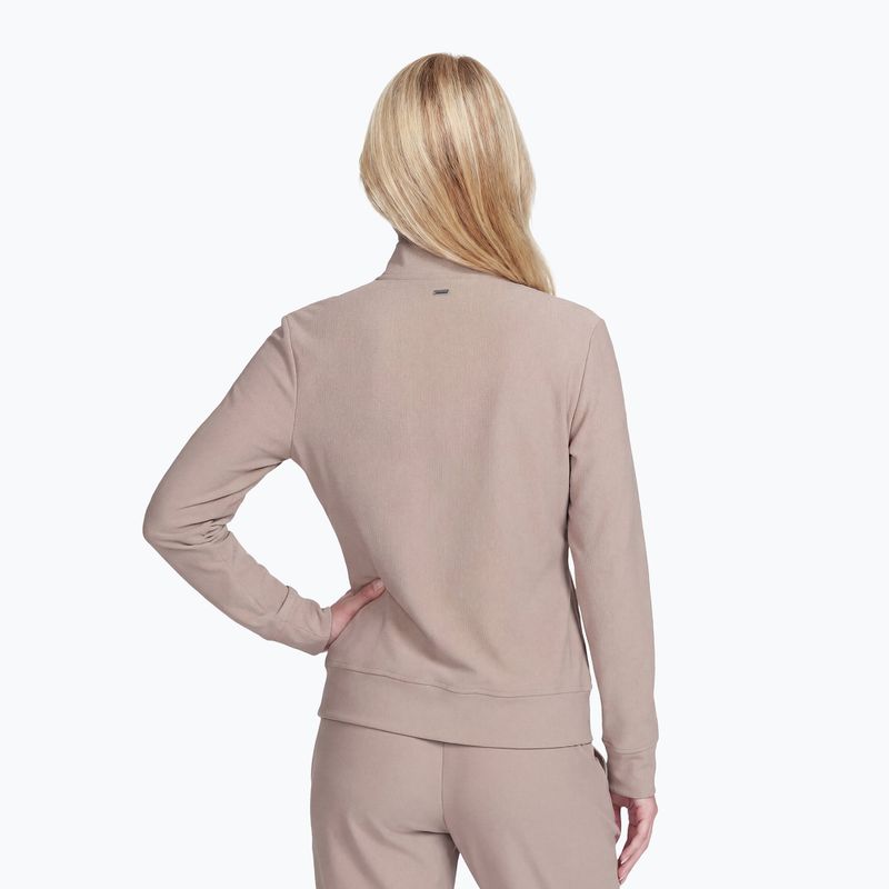 Women's sweatshirt SKECHERS GO Luxe Rib Everyday Full Zip taupe/brown 2