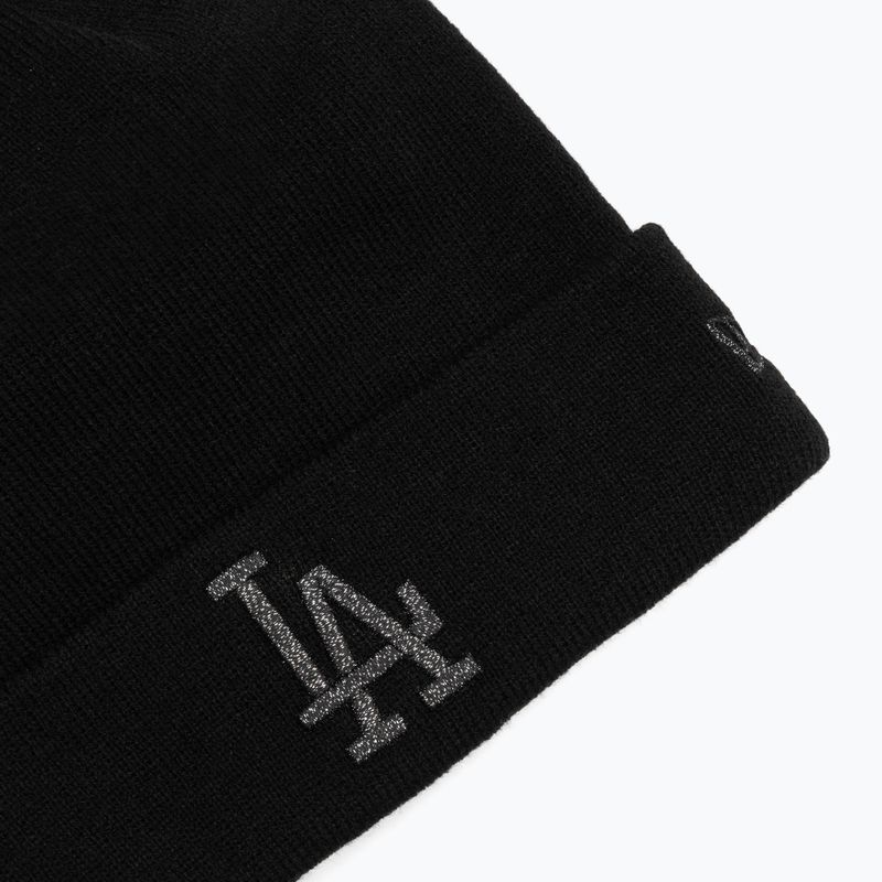 Women's winter hat New Era Metallic Bobble Los Angeles Dodger blacks 3