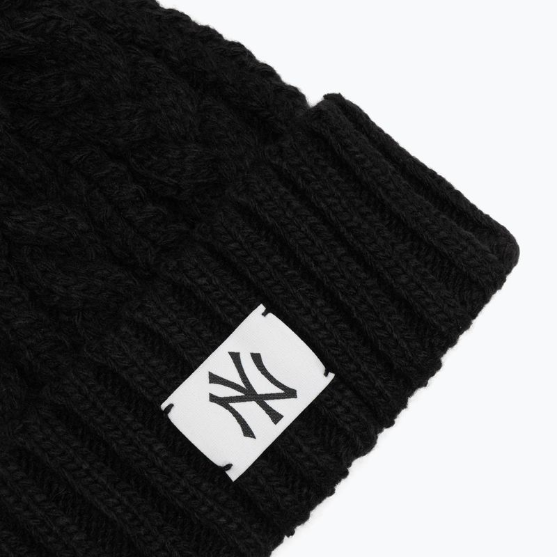 Women's winter hat New Era Cable Wide New York Yankees black 3