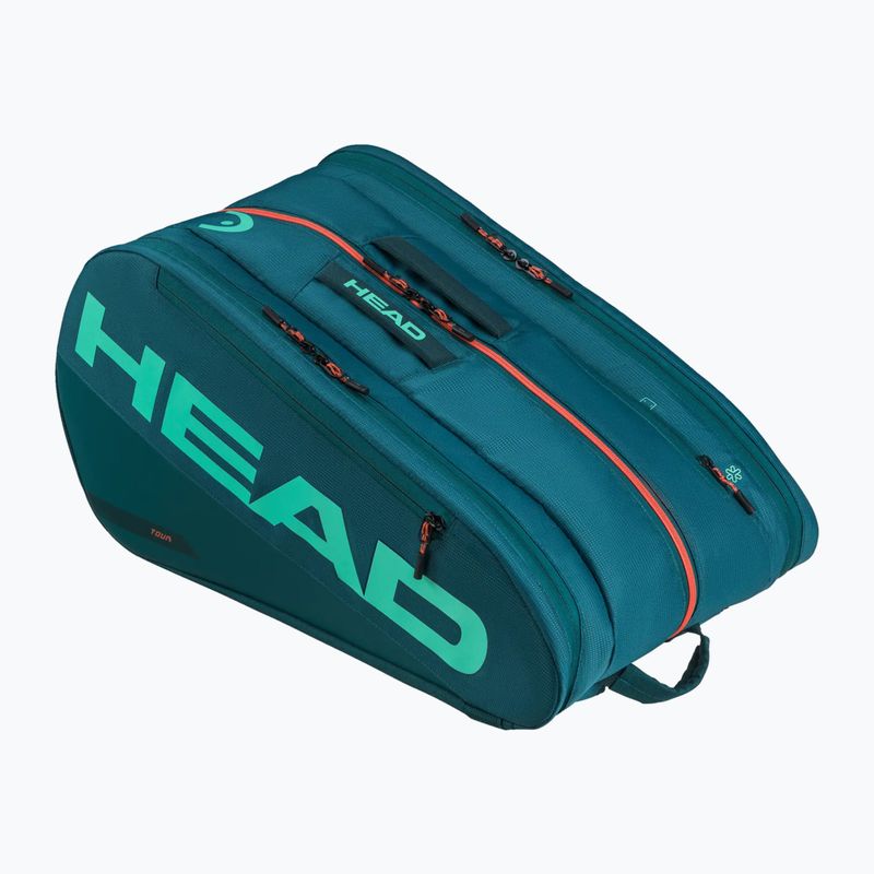 Padel bag HEAD Tour Padel Bag L 40 l green/orange 2
