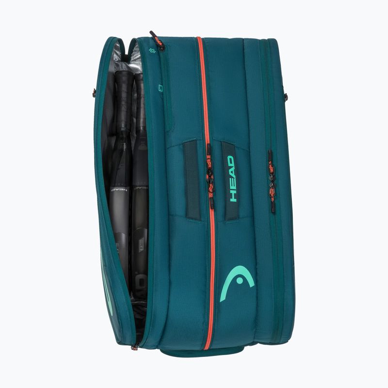 Padel bag HEAD Tour Padel Bag L 40 l green/orange 3