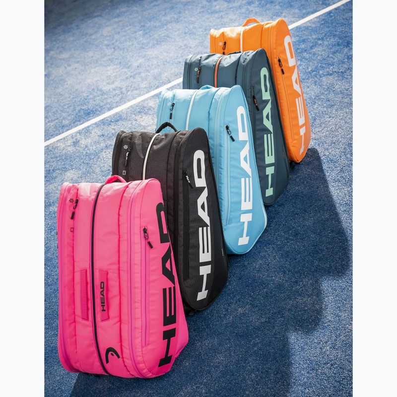Padel bag HEAD Tour Padel Bag L 40 l green/orange 6