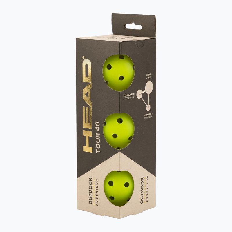 Pickleball balls HEAD Tour 40 Pickleball yellow 2