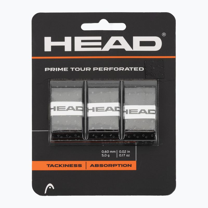 Tennis racket wraps HEAD Prime Tour Perforated 3 pcs. black