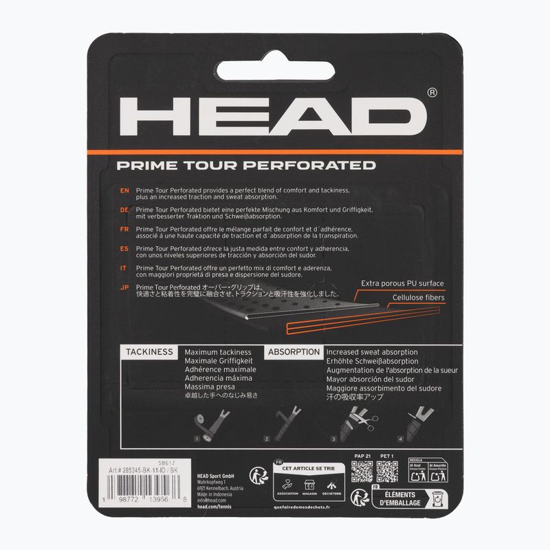 Tennis racket wraps HEAD Prime Tour Perforated 3 pcs. black 2