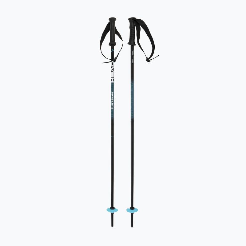 Children's ski poles HEAD Supershape Team Jr black/speedblue/white