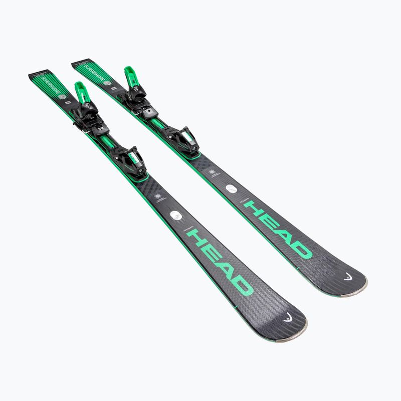 Downhill skis with bindings HEAD Supershape e-Magnum SW BB-PR + Protector Evo PR 13 GW black/green 2
