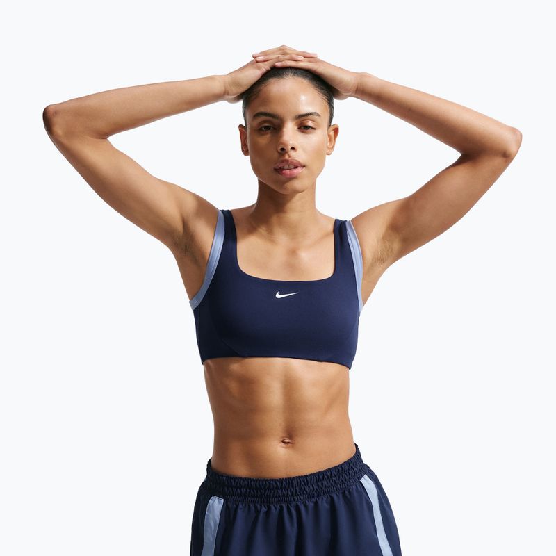 Training bra Nike One Light Support midnight navy/aluminium/white 4