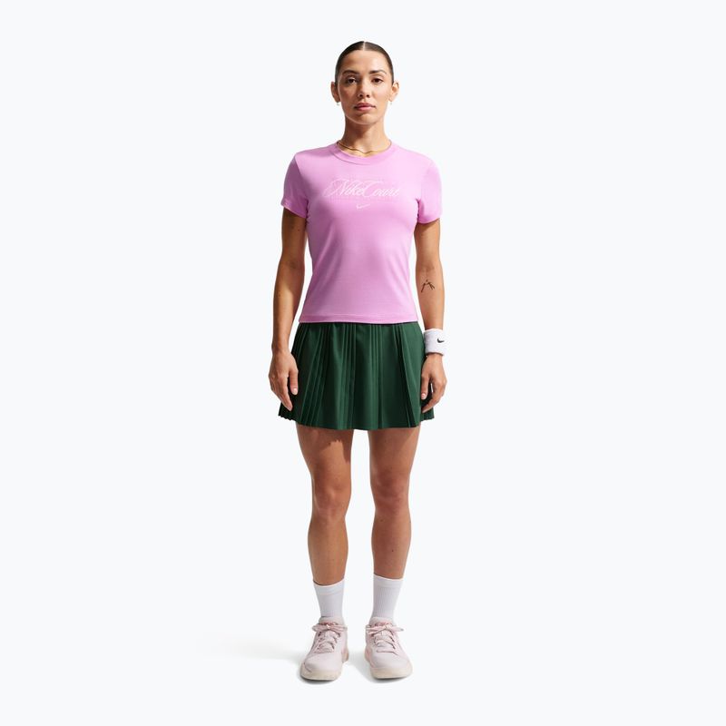 Women's tennis T-shirt Nike Court Heritage light magenta/pink foam 2