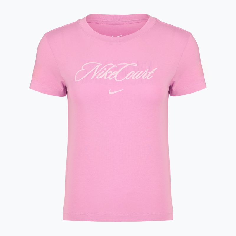 Women's tennis T-shirt Nike Court Heritage light magenta/pink foam 6