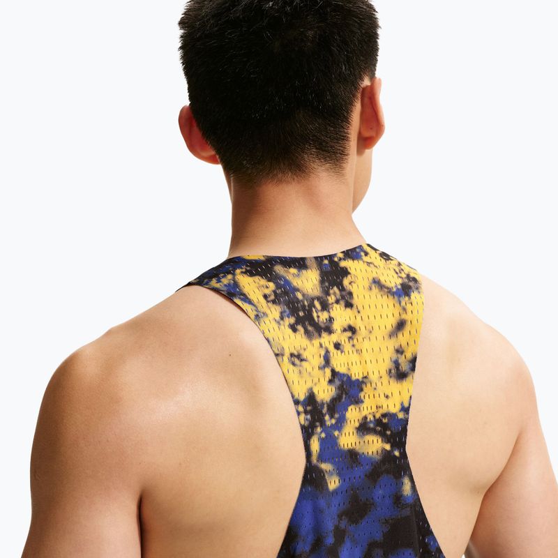 Men's running T-shirt Nike AeroSwift Dri-Fit ADV Singlet citron pulse/lapis/bright crimson 5