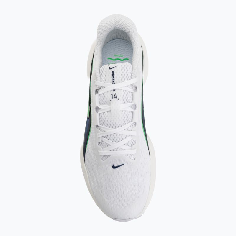 Men's running shoes Nike Downshifter 14 white/midnight navy/green spark 5