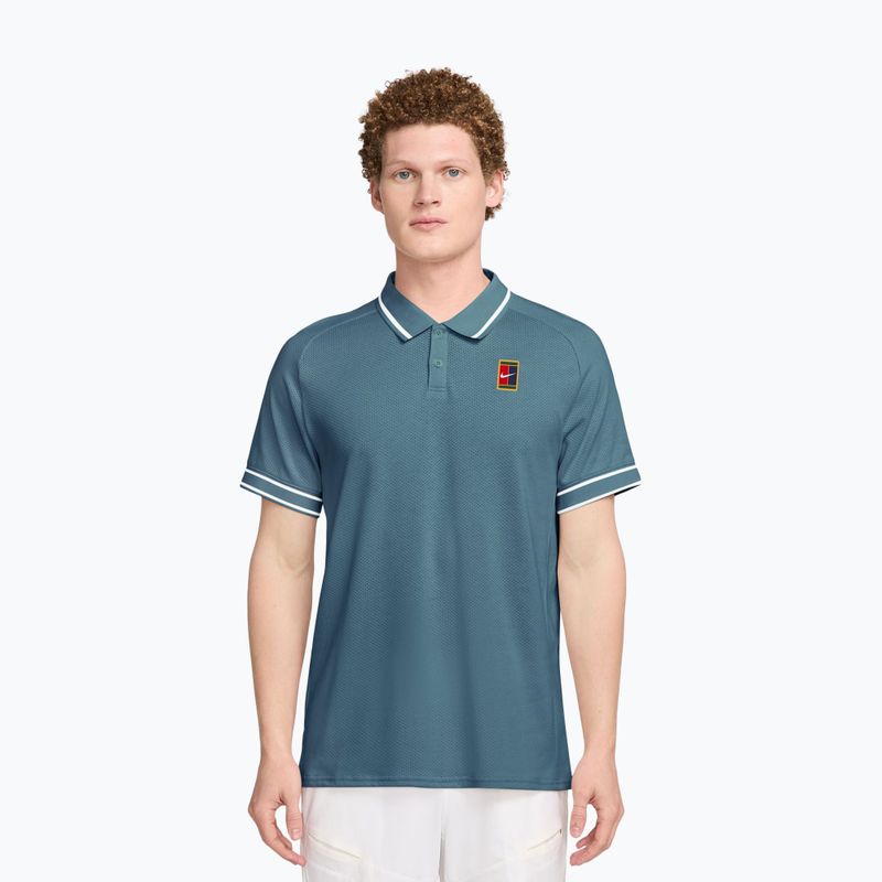 Men's tennis shirt Nike Court Heritage smokey blue/smokey blue