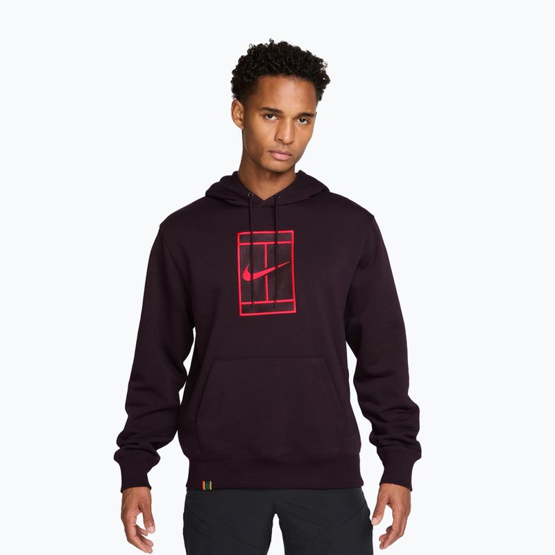 Men's sweatshirt Nike Court burgundy ash/bright crimson