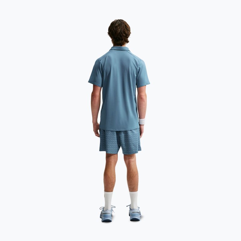 Men's tennis polo shirt Nike Court Dri-Fit Advantage smokey blue/white 3