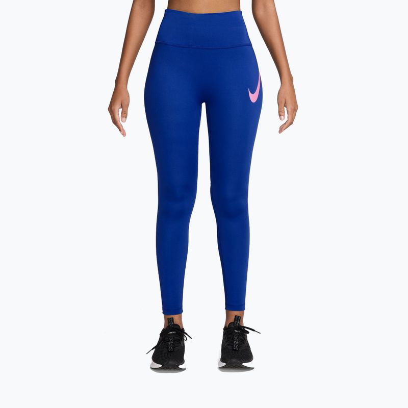 Women's leggings Nike Tempo Swoosh Run old royal/pink rise