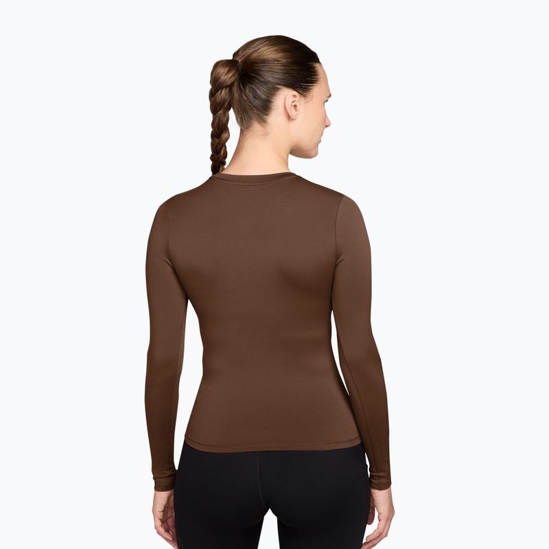 Women's training longsleeve Nike One Fitted cacao wow/white 2