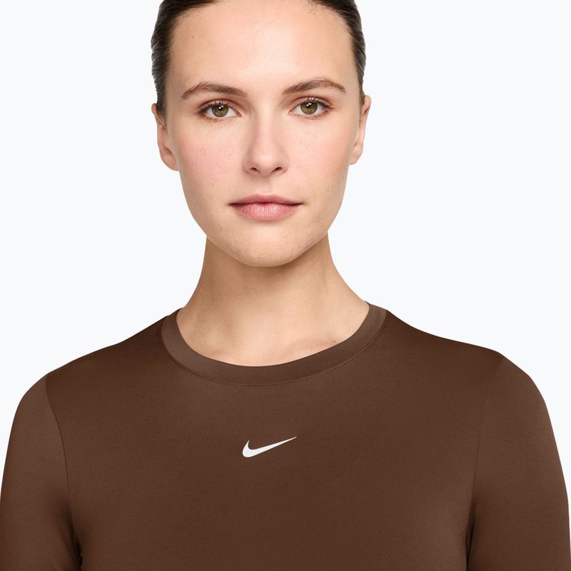 Women's training longsleeve Nike One Fitted cacao wow/white 3