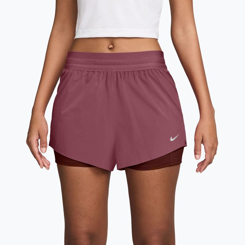 Women's running shorts Nike Swift Mid-Rise 2in1 pink smoke/mystic dates
