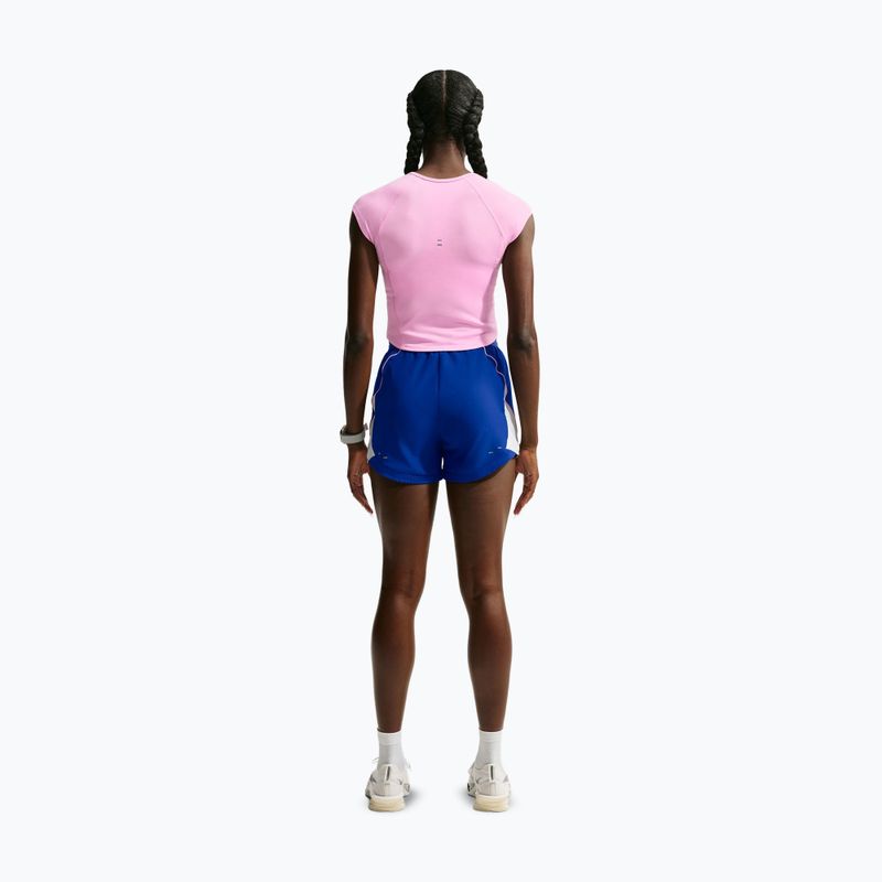 Women's running shirt Nike Tempo Swoosh Run Dri-Fit pink rise/pink rise/old royal 3