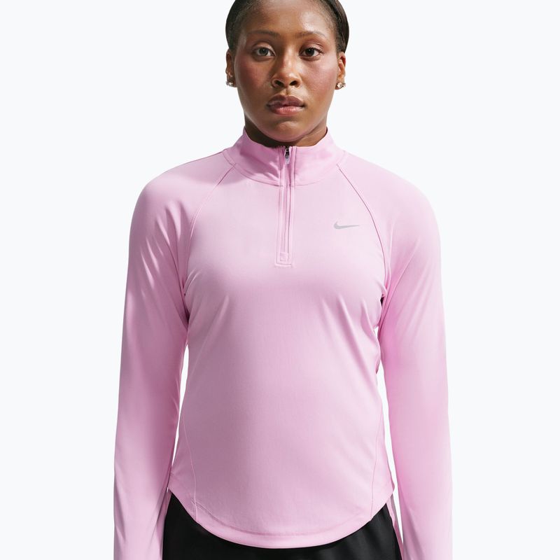 Women's running sweatshirt Nike Tempo Dri-Fit 1/4 Zip pink rise 4