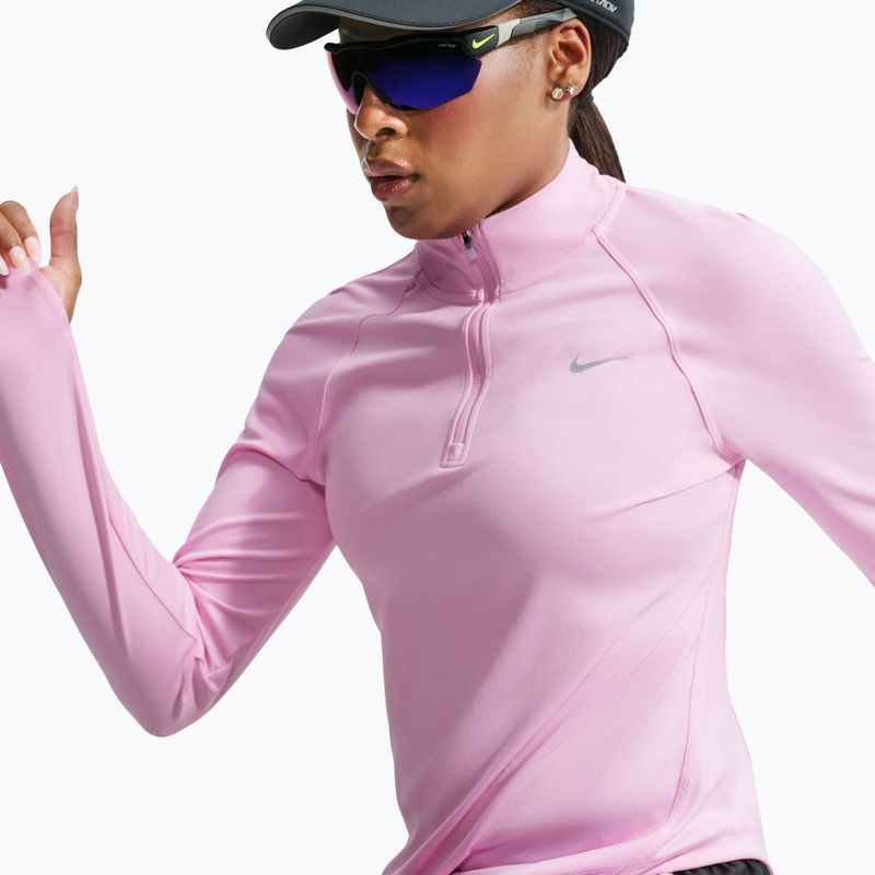 Women's running sweatshirt Nike Tempo Dri-Fit 1/4 Zip pink rise 6