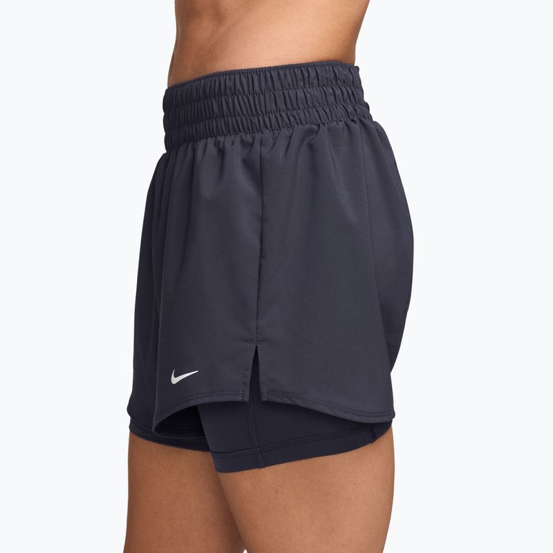 Women's shorts Nike One Dri-Fit High-Waisted 3" 2In1 gridiron/white 3