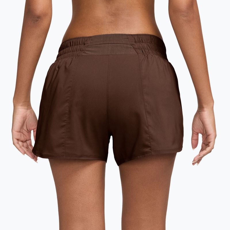 Women's shorts Nike One Dri-Fit 3" cacao wow/white 2