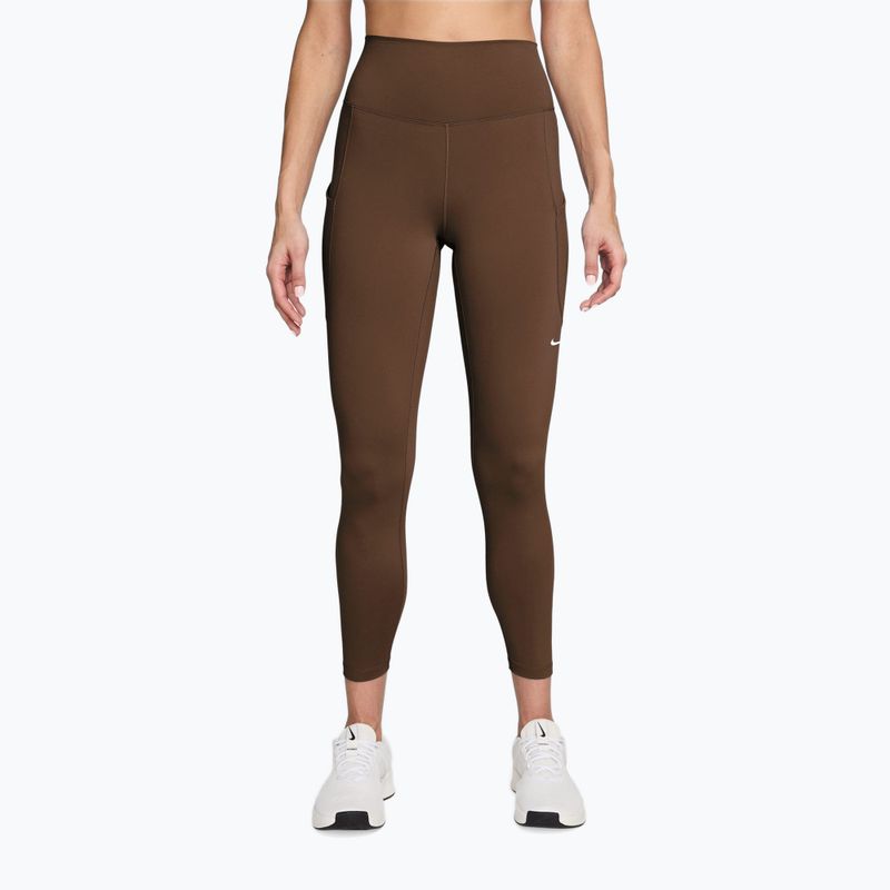 Women's training leggings Nike One High-Waisted 7/8 cacao wow/white