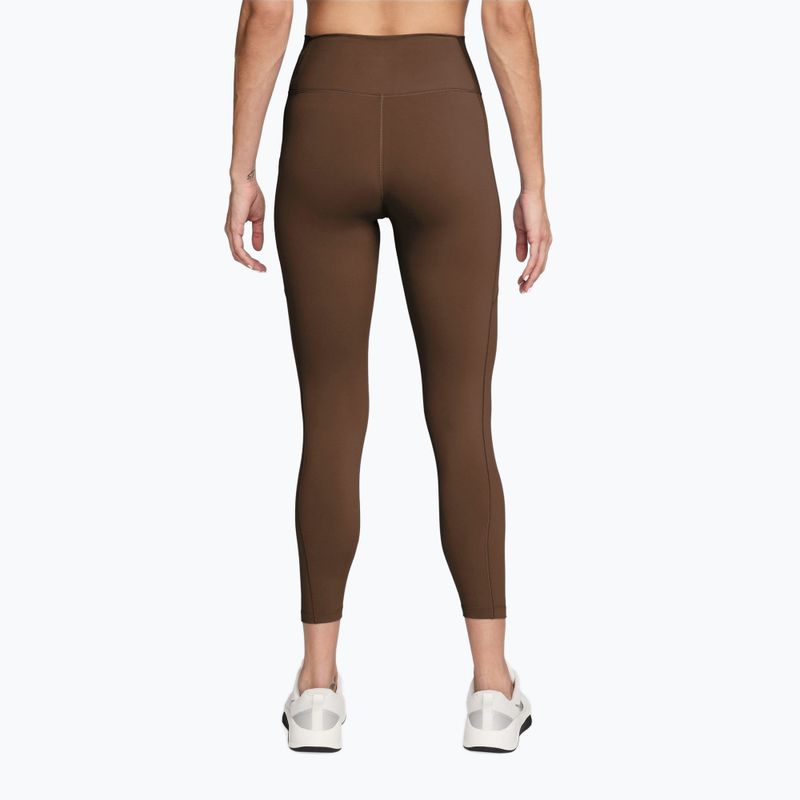 Women's training leggings Nike One High-Waisted 7/8 cacao wow/white 2