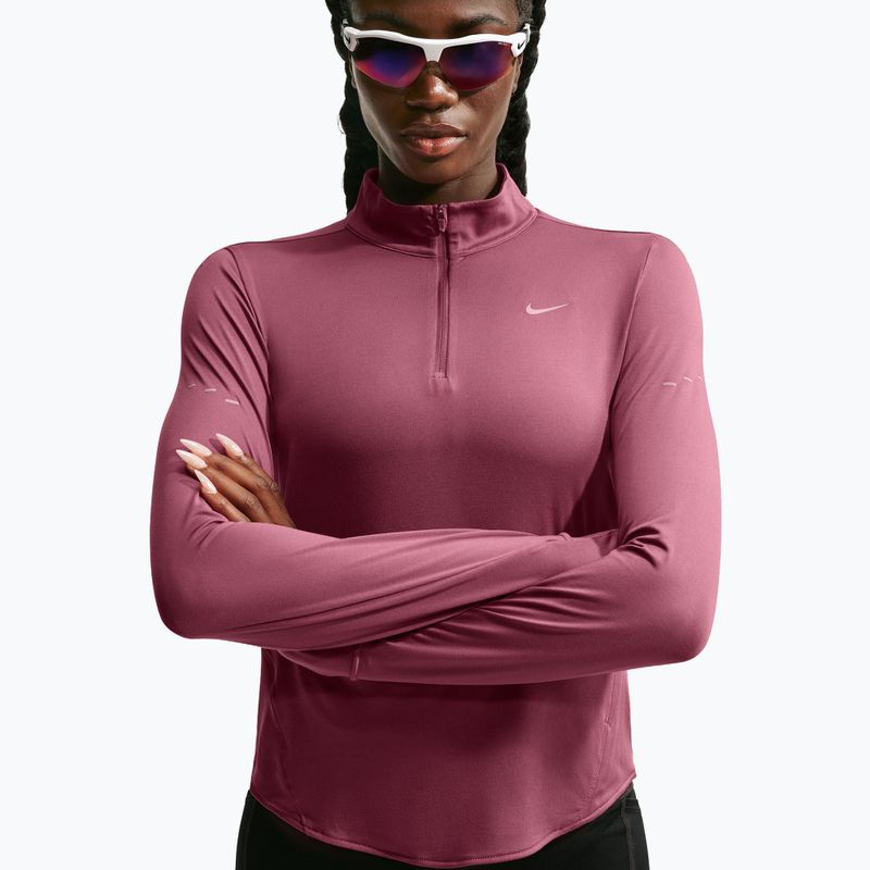 Women's running sweatshirt Nike Swift Dri-FIT UV 1/4-Zip pink smoke 4
