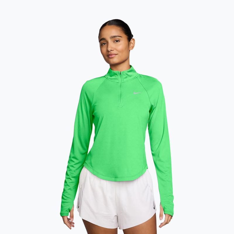 Women's running longsleeve Nike Tempo Swoosh Run Dri-Fit 1/4-Zip illusion green/white