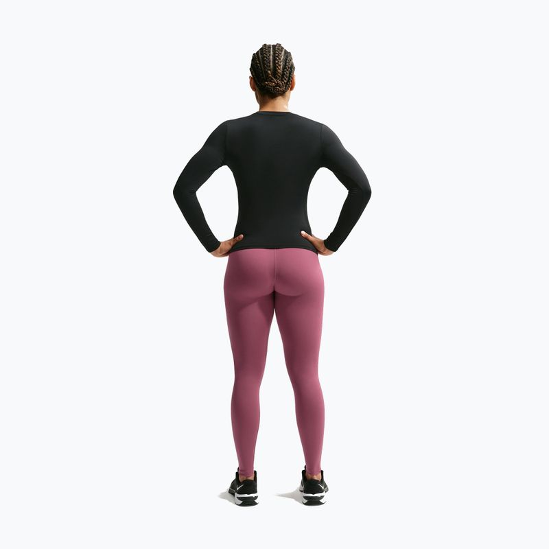 Women's leggings Nike One Seamless Front pink smoke/white 2
