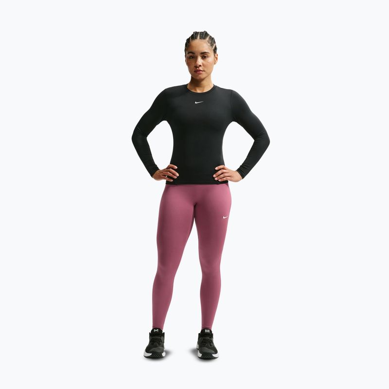 Women's leggings Nike One Seamless Front pink smoke/white 9